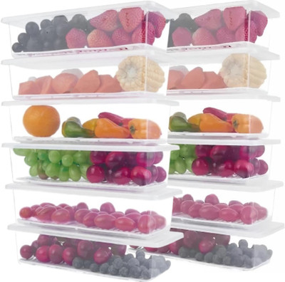 Ecodex Plastic Fridge Container  - 1500 ml(Pack of 12, Clear)