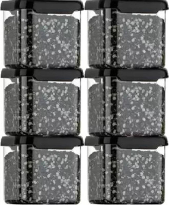 Charmpeak Plastic Grocery Container  - 500 ml(Pack of 6, Black)