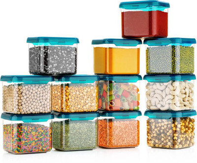 koktailkitchan Plastic Grocery Container  - 500 ml(Pack of 12, Blue)