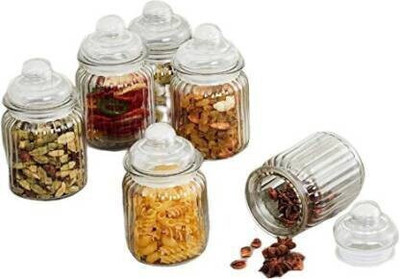 Sueriv Glass Grocery Container  - 350 ml(Pack of 6, Clear)