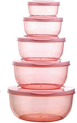 MOOZICO Plastic Fridge Container  - 2700 ml, 1700 ml, 1000 ml, 580 ml, 290 ml(Pack of 5, Pink)