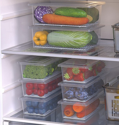 ARNISH Plastic Fridge Container  - 1500 ml(Pack of 6, Clear)