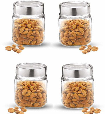 Tap2kaart Glass Grocery Container  - 500 ml(Pack of 4, Clear)