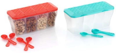 Metrolife Plastic Grocery Container  - 1800 ml(Pack of 2, Green, Red)