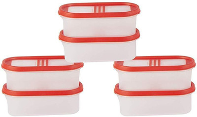 Cutting EDGE Plastic Utility Container  - 525 ml(Pack of 6, Red)