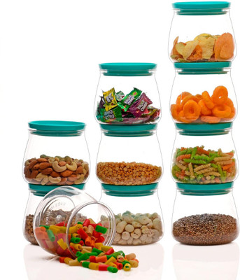Charmpeak Plastic Grocery Container  - 900 ml(Pack of 4, Green)