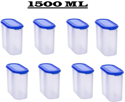 Freqcty Plastic Bread Container  - 1500 ml(Pack of 8, Blue)