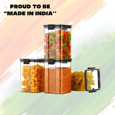 ADMONITION Plastic Grocery Container  - 1200 ml(Pack of 4, Multicolor)