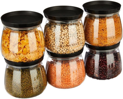 snapkitchen Plastic Grocery Container  - 800 ml(Pack of 6, Multicolor)