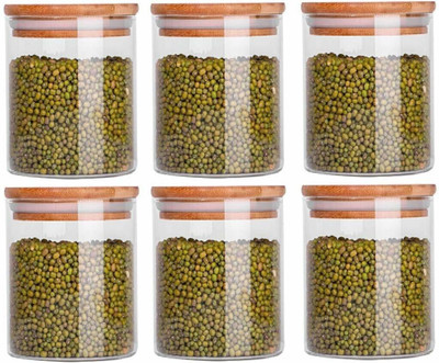 KROTEL Glass Grocery Container  - 700 ml(Pack of 2, Clear)