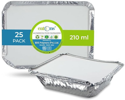 EATONS Aluminium Utility Container  - 210 ml(Pack of 25, Silver)