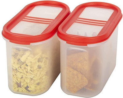 Cutting EDGE Plastic Utility Container  - 1200 ml(Pack of 2, Red)