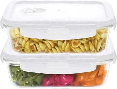 Cutting EDGE Glass Utility Container  - 1600 ml(Pack of 2, Clear)