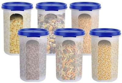 DEVMANN Plastic Utility Container  - 800 ml(Pack of 6, White, Blue)