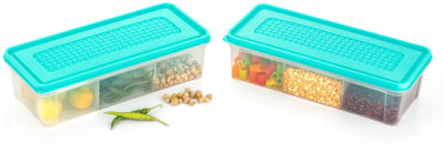 MAGICSPOON Polypropylene Grocery Container  - 1900 ml(Pack of 2, Blue, Green)