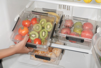 Ecodex Plastic Grocery Container  - 2000 ml(Pack of 3, Black)