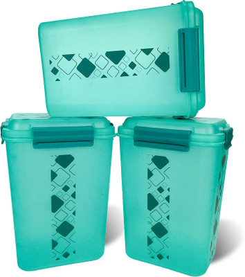 Dekor-Kase Plastic Utility Container  - 4700 ml(Pack of 3, Green)