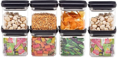 Romp and Role Plastic Grocery Container  - 500 ml(Pack of 8, Multicolor)