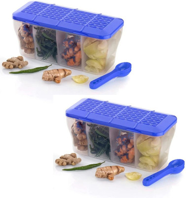 Pack of 2 Plastic Grocery Container - 1800 ml Slikvita Blue