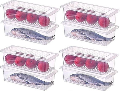 jade-x Plastic Fridge Container  - 1500 ml(Pack of 6, White)