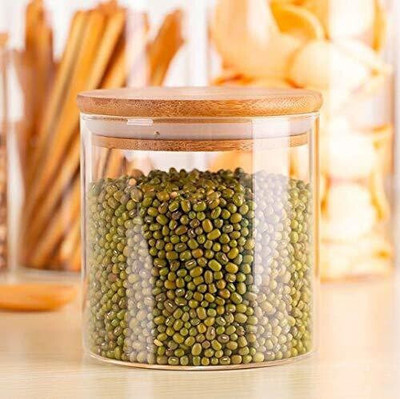 Sueriv Glass Grocery Container  - 700 ml(Pack of 2, Clear)