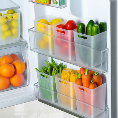 FEEDNIX Plastic Fridge Container  - 1100 ml(Pack of 6, Clear)