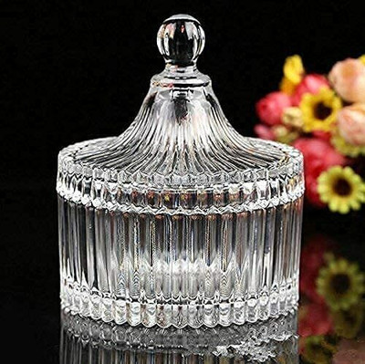 Sueriv Glass Cookie Jar  - 200 ml(Clear)