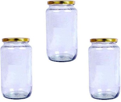 Somil Glass Utility Container  - 1000 ml(Pack of 3, Clear)