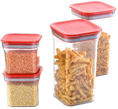 KAMALY Plastic Utility Container  - 1100 ml(Pack of 4, Clear)