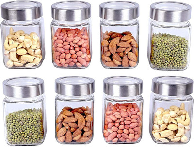 Kalsigate Glass Grocery Container  - 299 ml(Pack of 8, Clear)