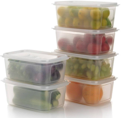 insew Plastic Fridge Container  - 2000 ml(Pack of 6, Clear)