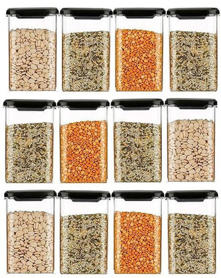 Romp and Role Plastic Grocery Container  - 1500 ml(Pack of 12, Multicolor)
