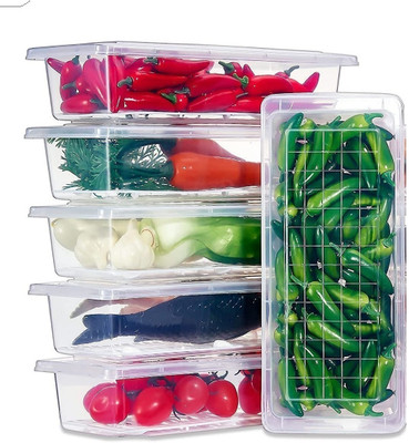 Ecodex Plastic Fridge Container  - 1500 ml(Pack of 6, Clear)