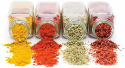 MOOZICO Glass Grocery Container  - 100 ml(Pack of 4, Multicolor)