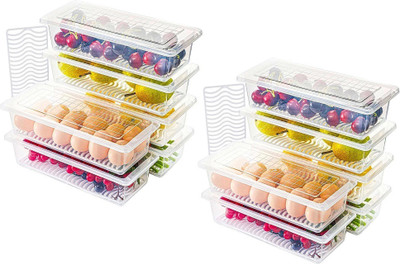 Ecodex Plastic Fridge Container  - 1500 ml(Pack of 12, Clear)