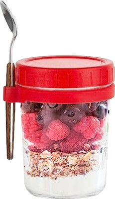 MOOZICO Glass Utility Container  - 350 ml(Red)