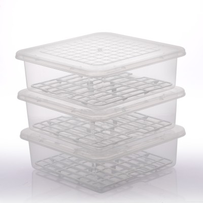 RK EMPIRE Plastic Fridge Container  - 2500 ml(Pack of 3, Clear)