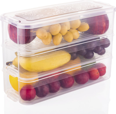 STABILIX Plastic Fridge Container  - 3000 ml(Clear)
