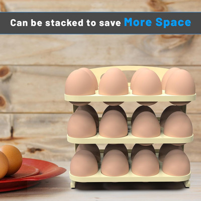 TINSUHG Plastic Egg Container  - 2 dozen(Off White)