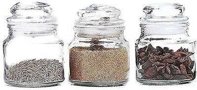 Myska Glass Honey Jar  - 100 ml(Pack of 3, Clear)