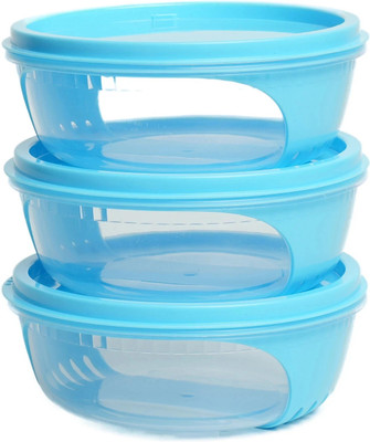 Unica Plastic Utility Container  - 450 ml(Pack of 3, Blue)