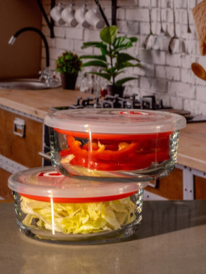 KROTEL Glass Fridge Container  - 525 ml(Pack of 2, Clear)
