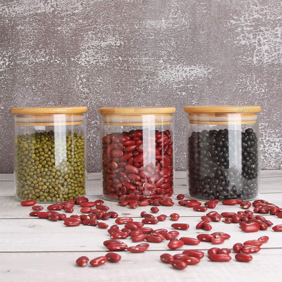 Sueriv Glass Grocery Container  - 700 ml(Pack of 3, Clear)