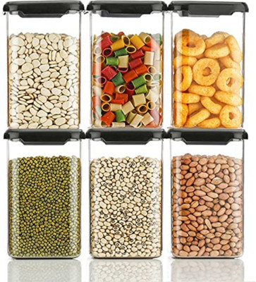 Pack of 6 Plastic Grocery Container - 1100 ShopGlobal Black