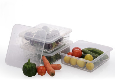 Suprita Plastic Fridge Container  - 2500 ml(Pack of 3, White)