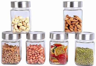 Tap2kaart Glass Grocery Container  - 300(Pack of 6, Clear)