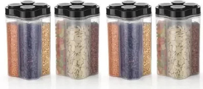 koktailkitchen Plastic Grocery Container  - 2500 ml(Pack of 4, Grey)