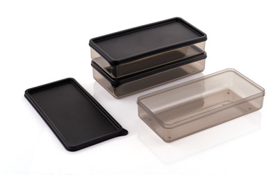 Cronus Plastic Fridge Container  - 500 ml(Pack of 3, Black)
