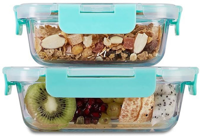 Cutting EDGE Essentials Glass Utility Container  - 370 ml, 640 ml(Pack of 2, Clear)