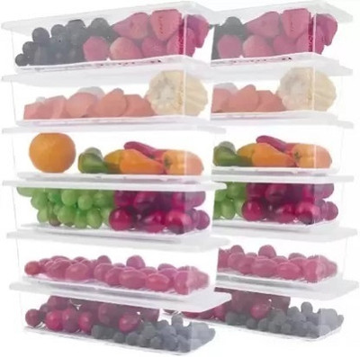 jade-x Plastic Fridge Container  - 1500 ml(Pack of 6, White)